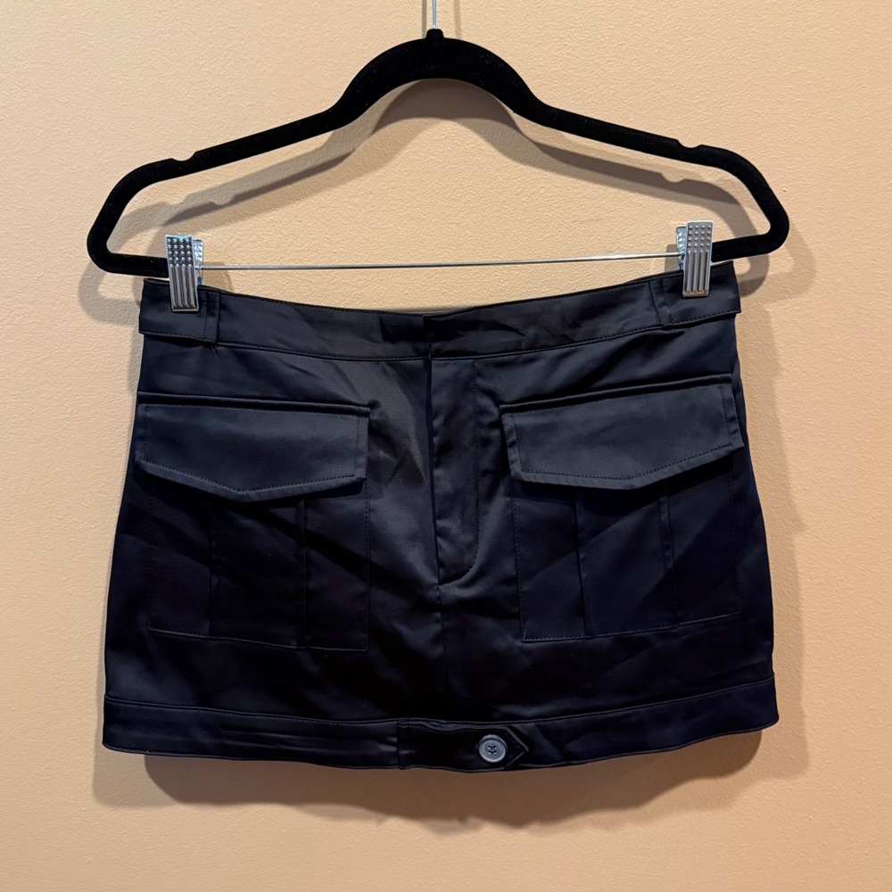 Zara Black Satin Skirt with Pockets
